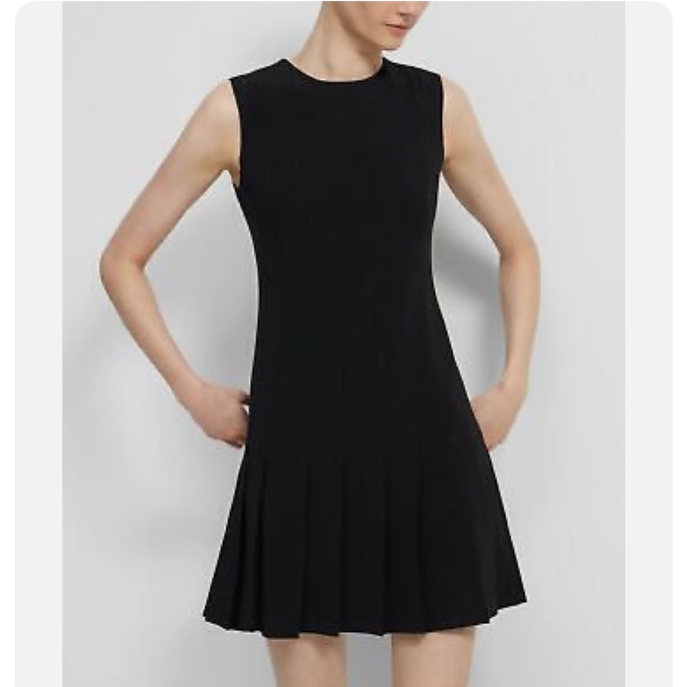 Theory Admiral Crepe Pintuck Black Sleeveless Dress size 6. NWT!